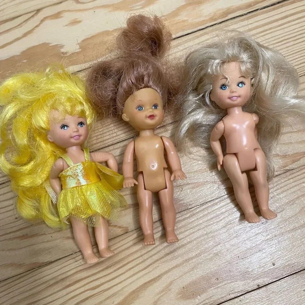 M&C Barbie Toddler 4‎ Dolls Lot of 3 Mini Kelly Girls Blonde Yellow Brown Hair